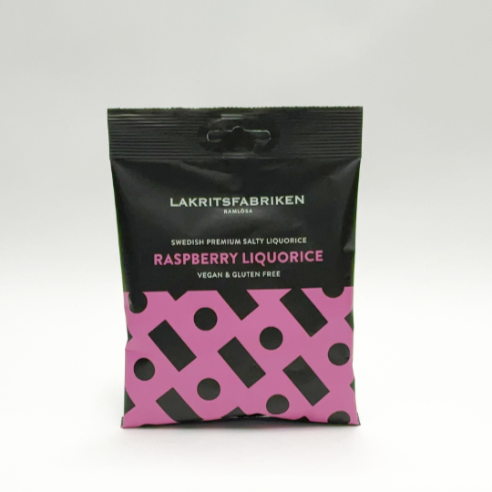 Lakritsfabriken Salzig & Himbeere, 100g-Tüte